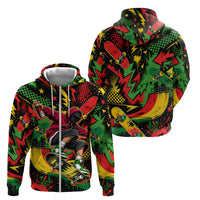 Skateboarder Spray Painter Zip Hoodie Rasta Colors Graffiti Streetwear Pop Art Graphic