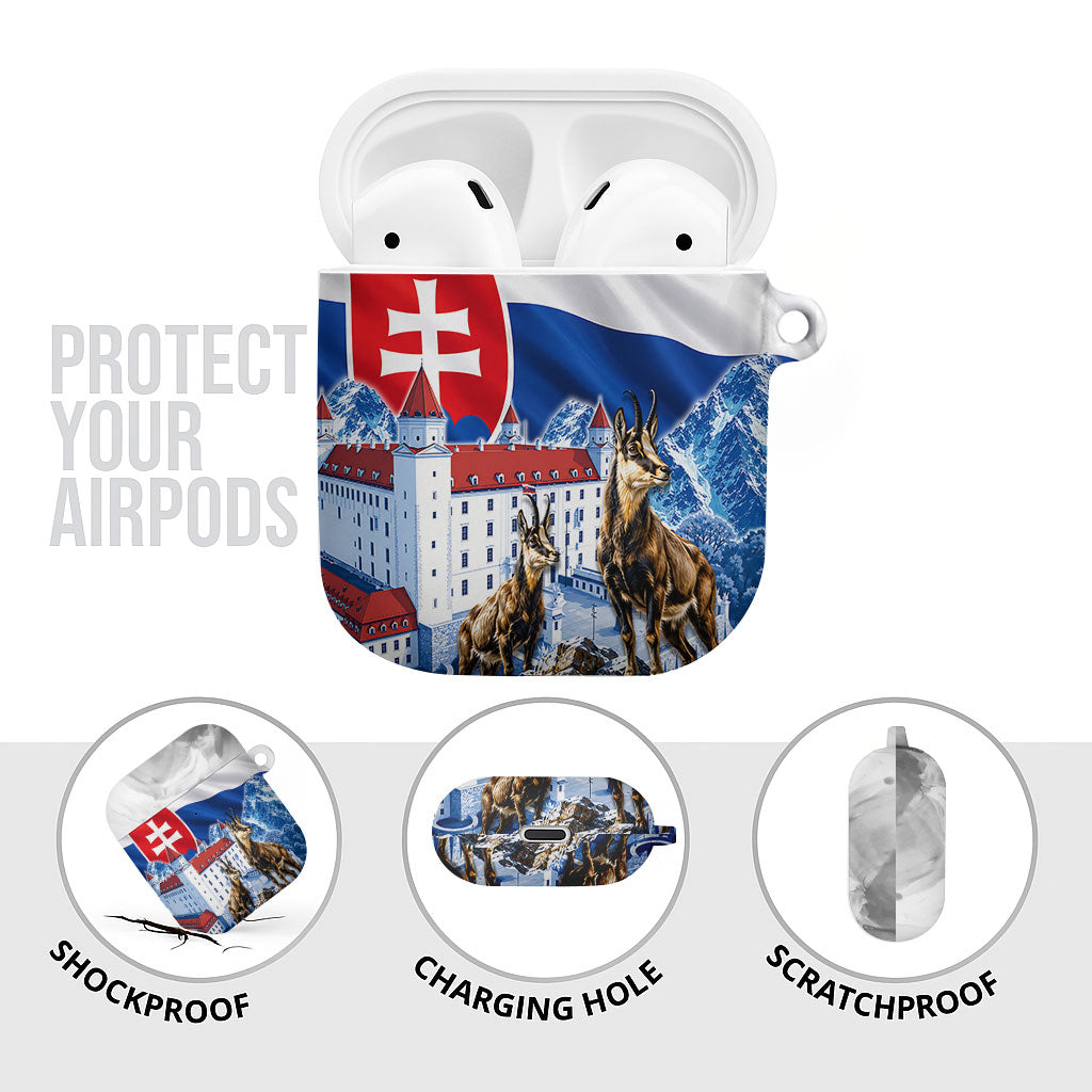 Slovakia Where Eagles Fly AirPods Case Bratislava Castle Chamois Eagle Patriotism