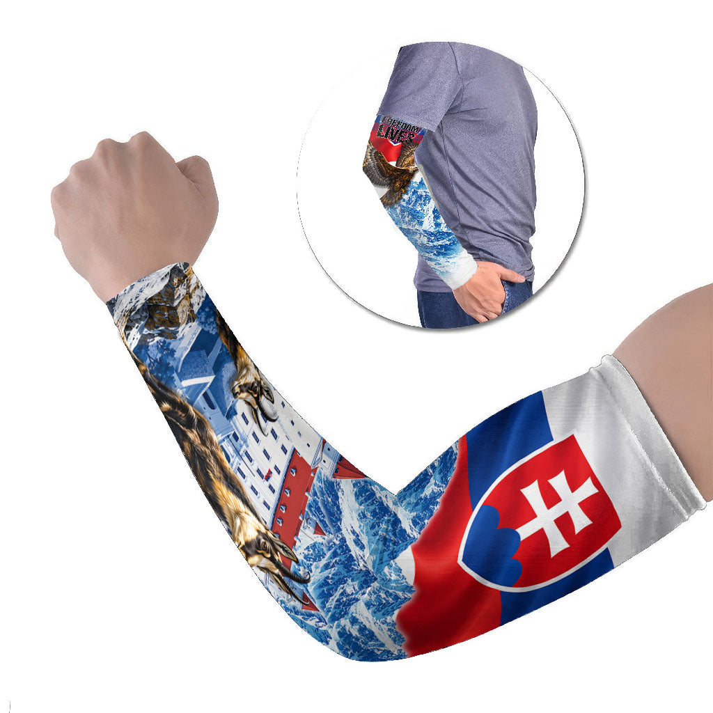 Slovakia Where Eagles Fly Arm Sleeves Bratislava Castle Chamois Eagle Patriotism