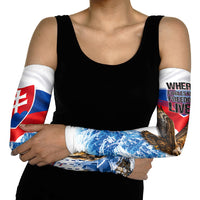 Slovakia Where Eagles Fly Arm Sleeves Bratislava Castle Chamois Eagle Patriotism