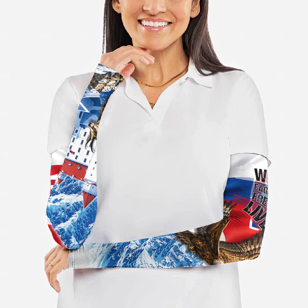 Slovakia Where Eagles Fly Arm Sleeves Bratislava Castle Chamois Eagle Patriotism
