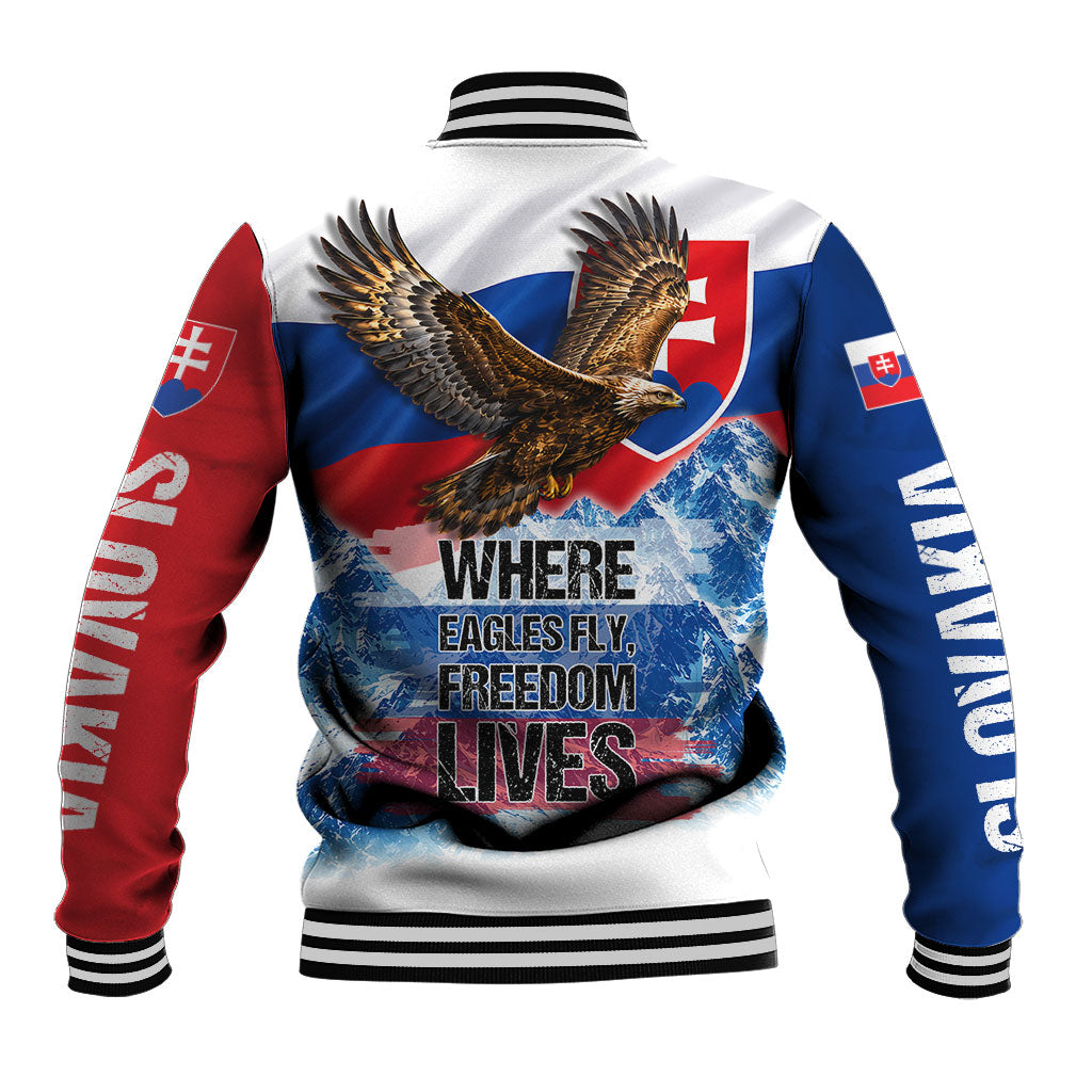 Slovakia Where Eagles Fly Baseball Jacket Bratislava Castle Chamois Eagle Patriotism