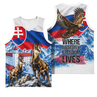 Slovakia Where Eagles Fly Basketball Jersey Bratislava Castle Chamois Eagle Patriotism