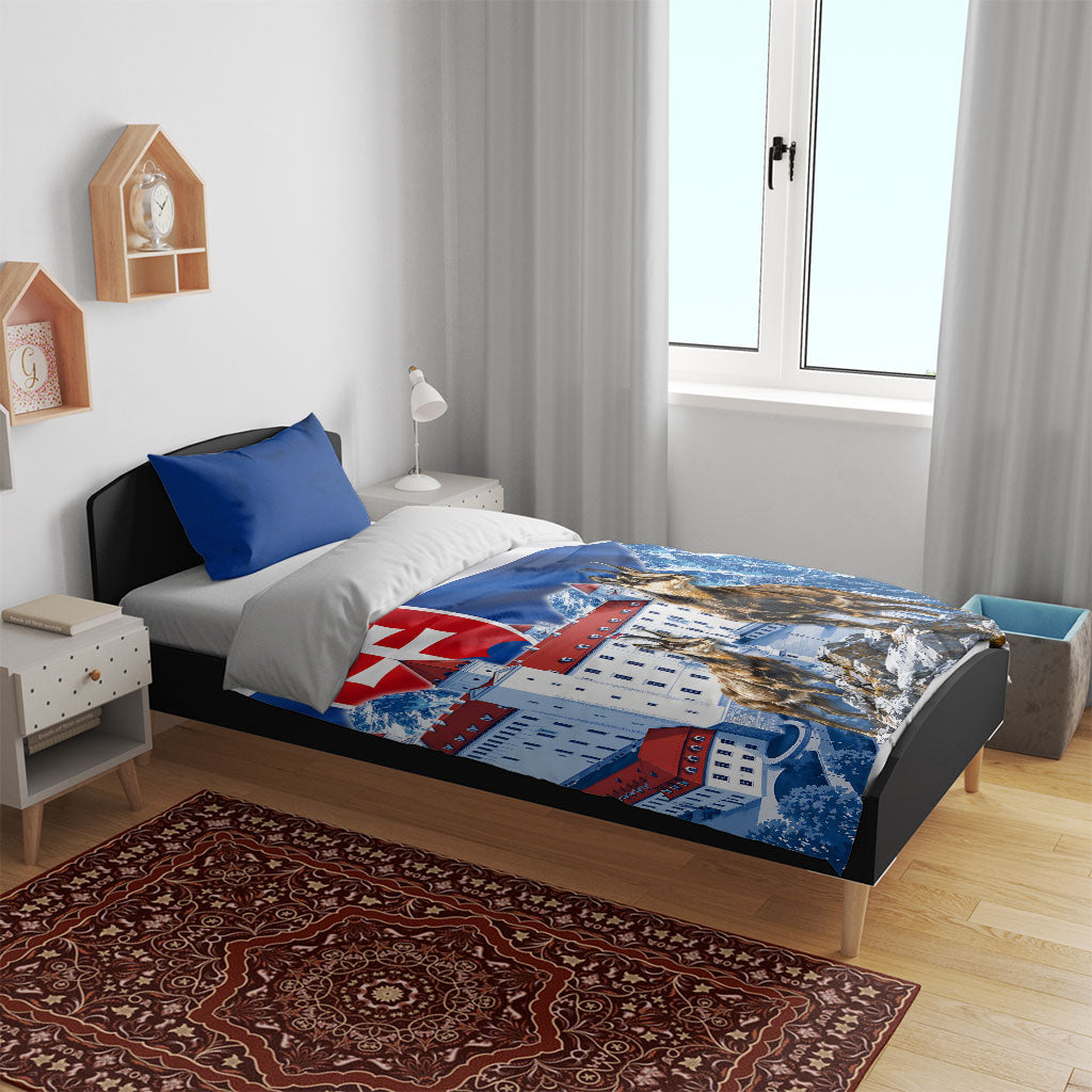 Slovakia Where Eagles Fly Bedding Set Bratislava Castle Chamois Eagle Patriotism