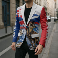 Slovakia Where Eagles Fly Blazer Bratislava Castle Chamois Eagle Patriotism