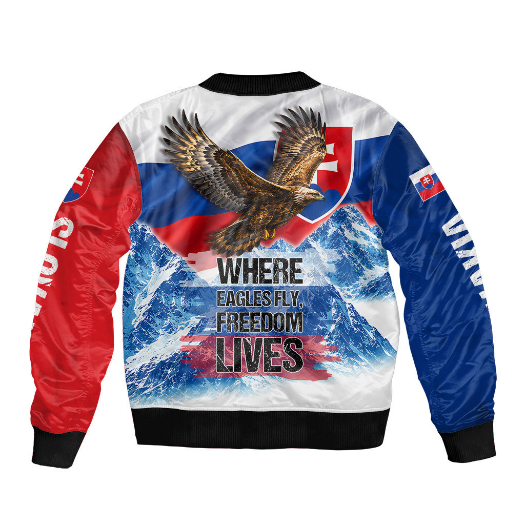 Slovakia Where Eagles Fly Bomber Jacket Bratislava Castle Chamois Eagle Patriotism