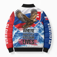 Slovakia Where Eagles Fly Bomber Puffer Jacket Bratislava Castle Chamois Eagle Patriotism