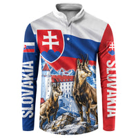 Slovakia Where Eagles Fly Button Sweatshirt Bratislava Castle Chamois Eagle Patriotism