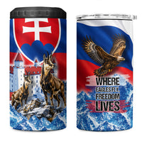 Slovakia Where Eagles Fly 4 in 1 Can Cooler Tumbler Bratislava Castle Chamois Eagle Patriotism