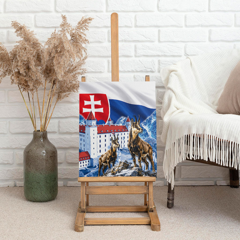 Slovakia Where Eagles Fly Canvas Wall Art Bratislava Castle Chamois Eagle Patriotism