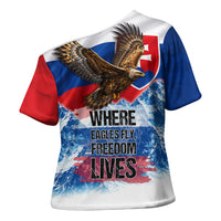 Slovakia Where Eagles Fly Cross Shoulder Shirt Bratislava Castle Chamois Eagle Patriotism