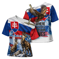 Slovakia Where Eagles Fly Cross Shoulder Shirt Bratislava Castle Chamois Eagle Patriotism