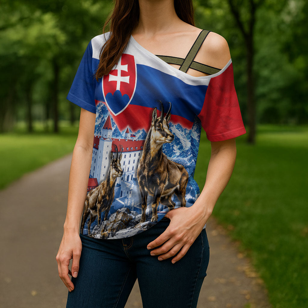 Slovakia Where Eagles Fly Cross Shoulder Shirt Bratislava Castle Chamois Eagle Patriotism
