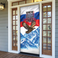 Slovakia Where Eagles Fly Door Cover Bratislava Castle Chamois Eagle Patriotism