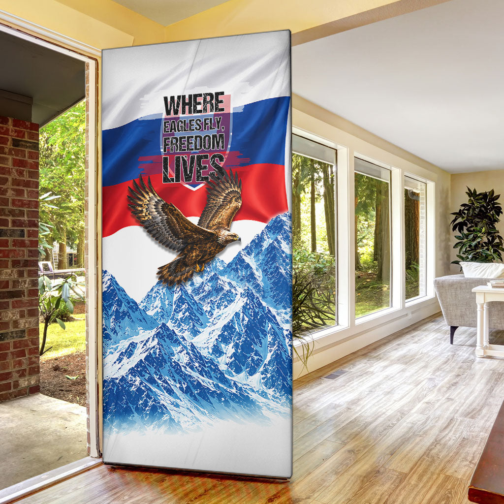 Slovakia Where Eagles Fly Door Cover Bratislava Castle Chamois Eagle Patriotism