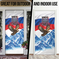 Slovakia Where Eagles Fly Door Cover Bratislava Castle Chamois Eagle Patriotism