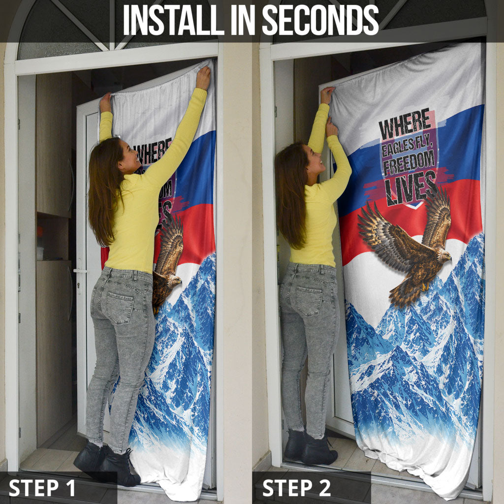 Slovakia Where Eagles Fly Door Cover Bratislava Castle Chamois Eagle Patriotism