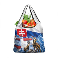 Slovakia Where Eagles Fly Grocery Bag Bratislava Castle Chamois Eagle Patriotism