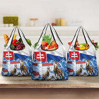 Slovakia Where Eagles Fly Grocery Bag Bratislava Castle Chamois Eagle Patriotism