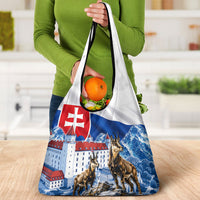 Slovakia Where Eagles Fly Grocery Bag Bratislava Castle Chamois Eagle Patriotism