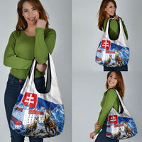 Slovakia Where Eagles Fly Grocery Bag Bratislava Castle Chamois Eagle Patriotism