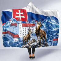 Slovakia Where Eagles Fly Hooded Blanket Bratislava Castle Chamois Eagle Patriotism
