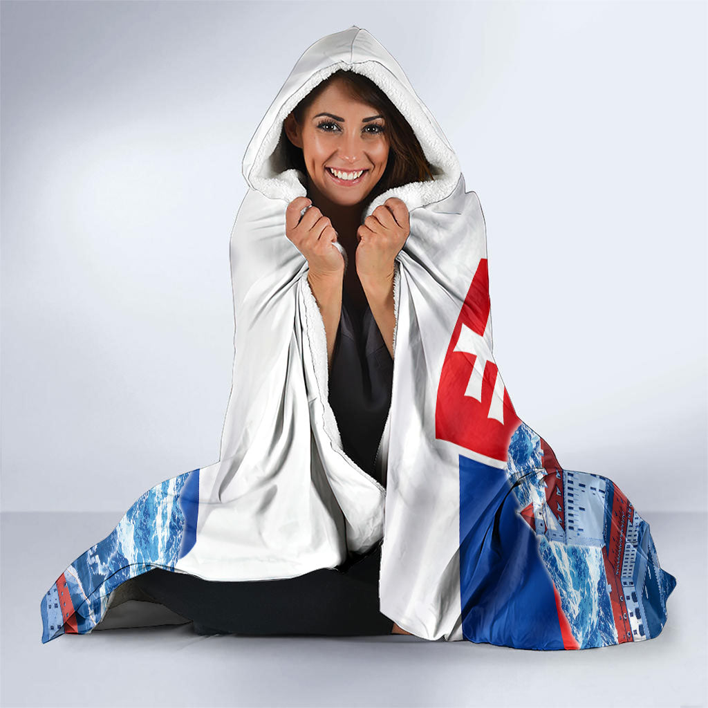 Slovakia Where Eagles Fly Hooded Blanket Bratislava Castle Chamois Eagle Patriotism