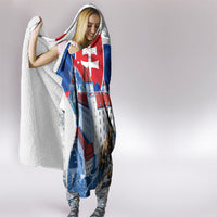 Slovakia Where Eagles Fly Hooded Blanket Bratislava Castle Chamois Eagle Patriotism