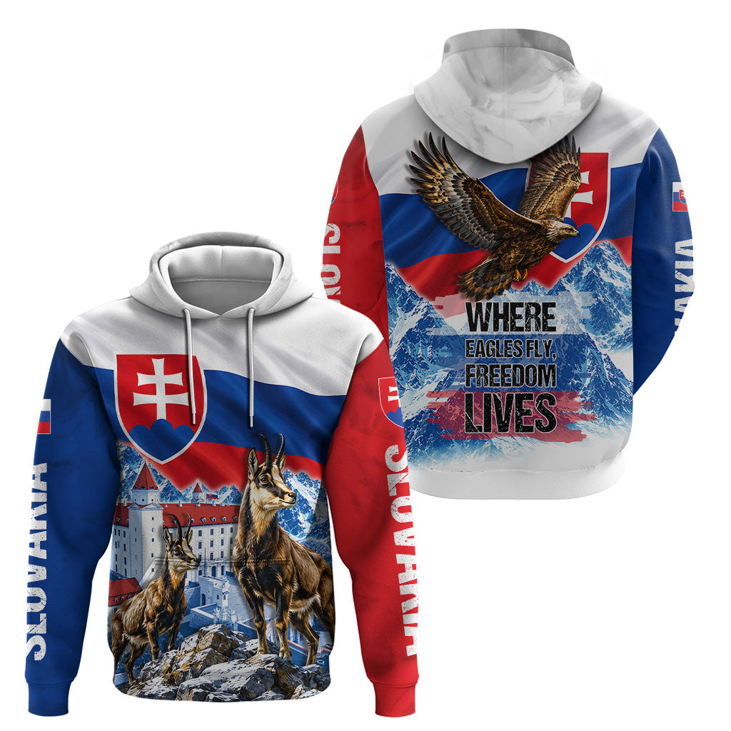 Slovakia Where Eagles Fly Hoodie Bratislava Castle Chamois Eagle Patriotism