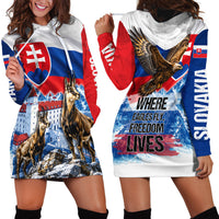 Slovakia Where Eagles Fly Hoodie Dress Bratislava Castle Chamois Eagle Patriotism