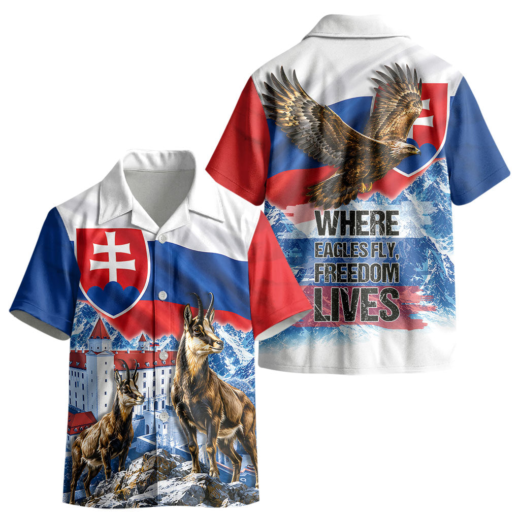 Slovakia Where Eagles Fly Kid Hawaiian Shirt Bratislava Castle Chamois Eagle Patriotism