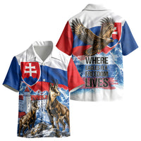 Slovakia Where Eagles Fly Kid Hawaiian Shirt Bratislava Castle Chamois Eagle Patriotism