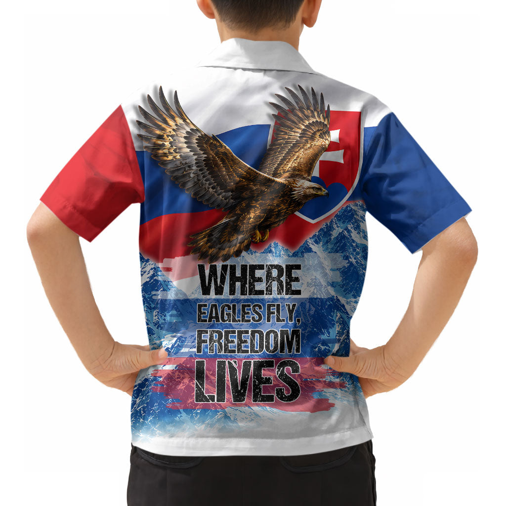 Slovakia Where Eagles Fly Kid Hawaiian Shirt Bratislava Castle Chamois Eagle Patriotism