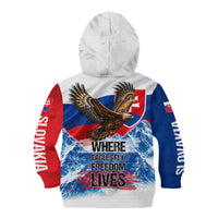 Slovakia Where Eagles Fly Kid Hoodie Bratislava Castle Chamois Eagle Patriotism