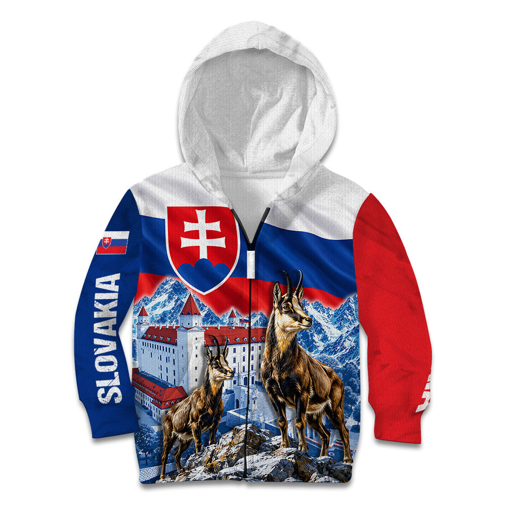 Slovakia Where Eagles Fly Kid Hoodie Bratislava Castle Chamois Eagle Patriotism