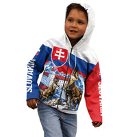Slovakia Where Eagles Fly Kid Hoodie Bratislava Castle Chamois Eagle Patriotism