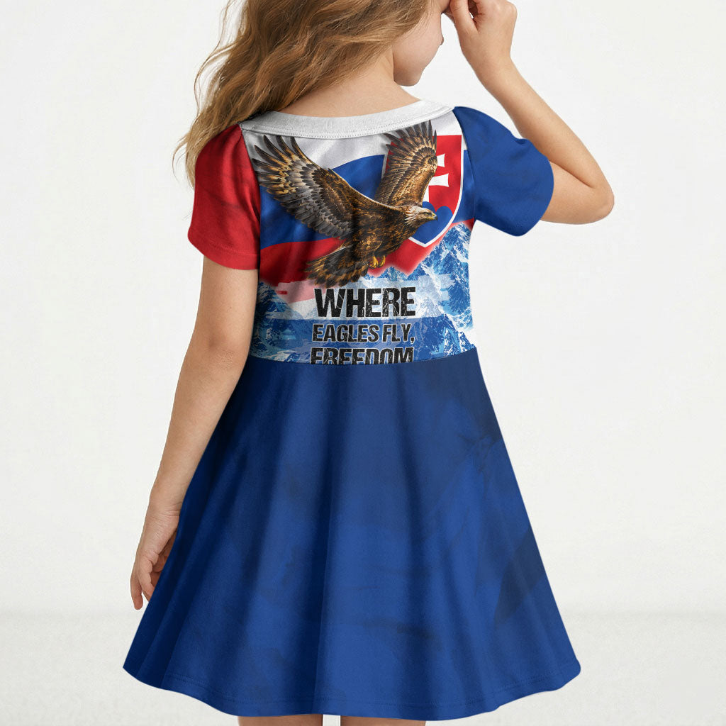 Slovakia Where Eagles Fly Kid Short Sleeve Dress Bratislava Castle Chamois Eagle Patriotism
