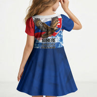 Slovakia Where Eagles Fly Kid Short Sleeve Dress Bratislava Castle Chamois Eagle Patriotism