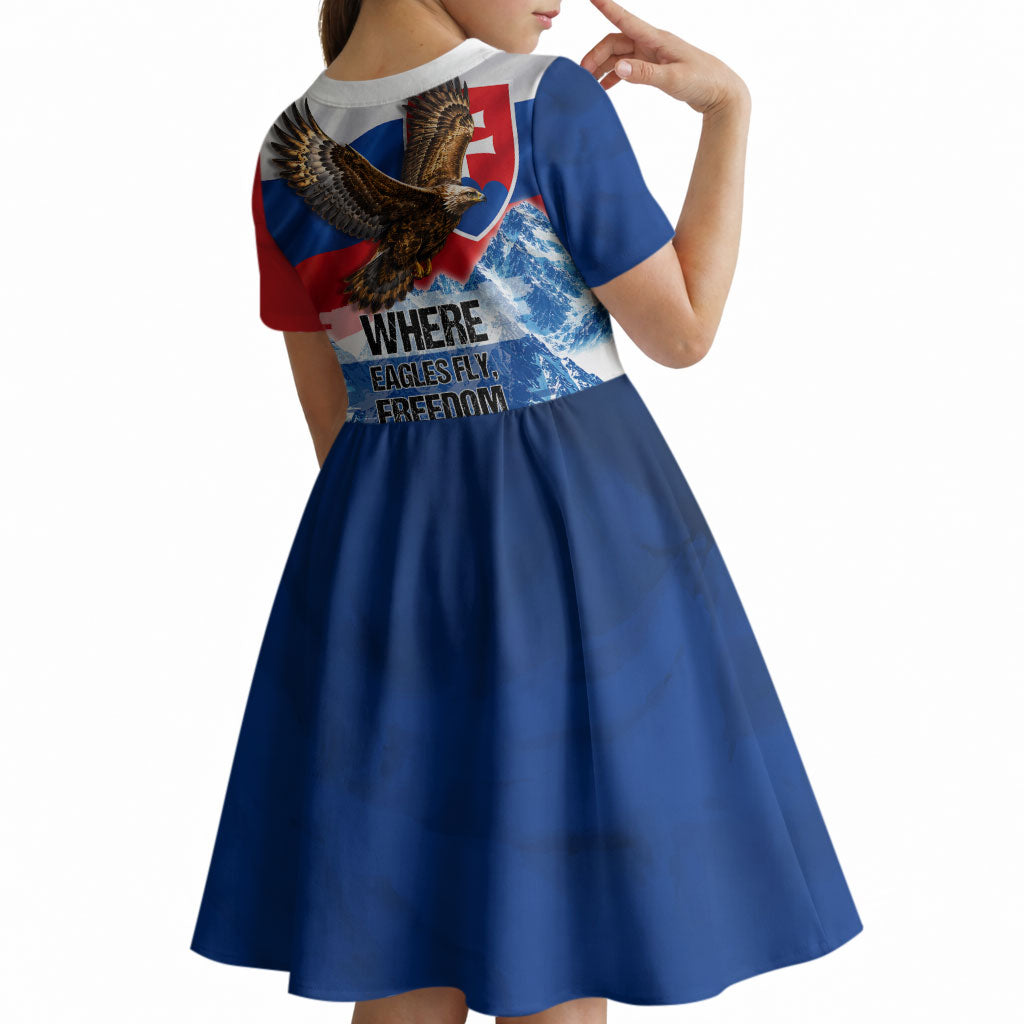 Slovakia Where Eagles Fly Kid Short Sleeve Dress Bratislava Castle Chamois Eagle Patriotism
