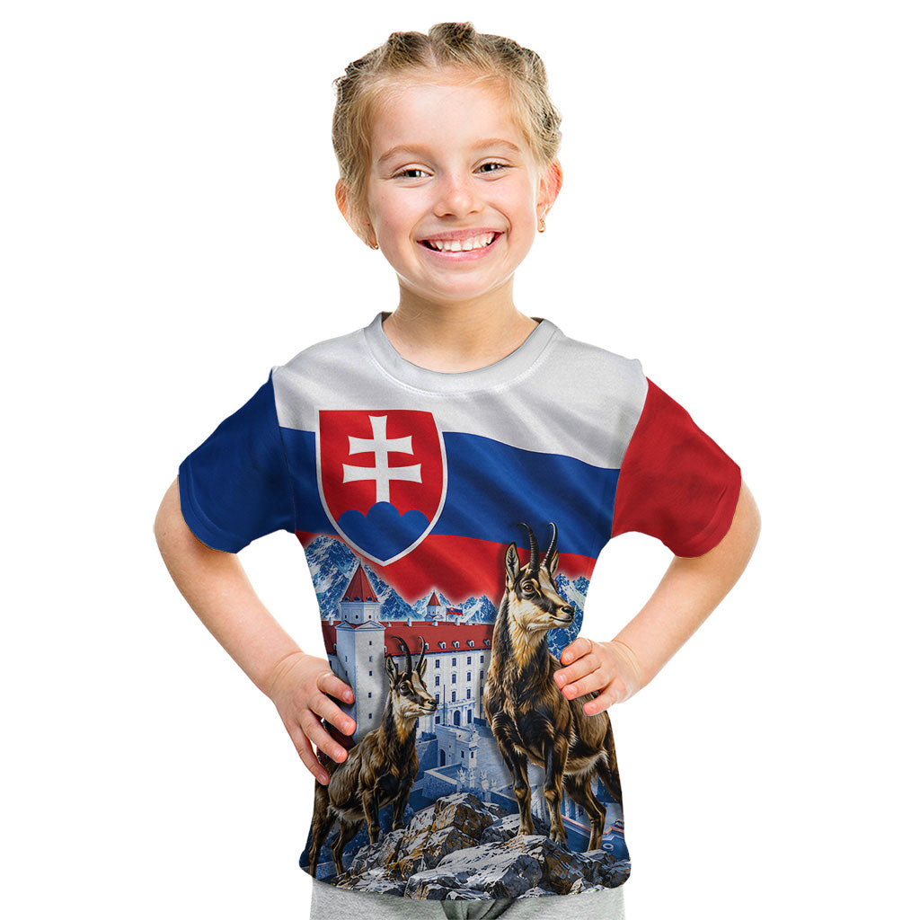 Slovakia Where Eagles Fly Kid T Shirt Bratislava Castle Chamois Eagle Patriotism