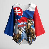 Slovakia Where Eagles Fly Kimono Sleeve Blouse Bratislava Castle Chamois Eagle Patriotism
