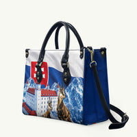 Slovakia Where Eagles Fly Leather Bag Bratislava Castle Chamois Eagle Patriotism