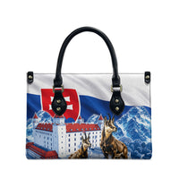 Slovakia Where Eagles Fly Leather Bag Bratislava Castle Chamois Eagle Patriotism