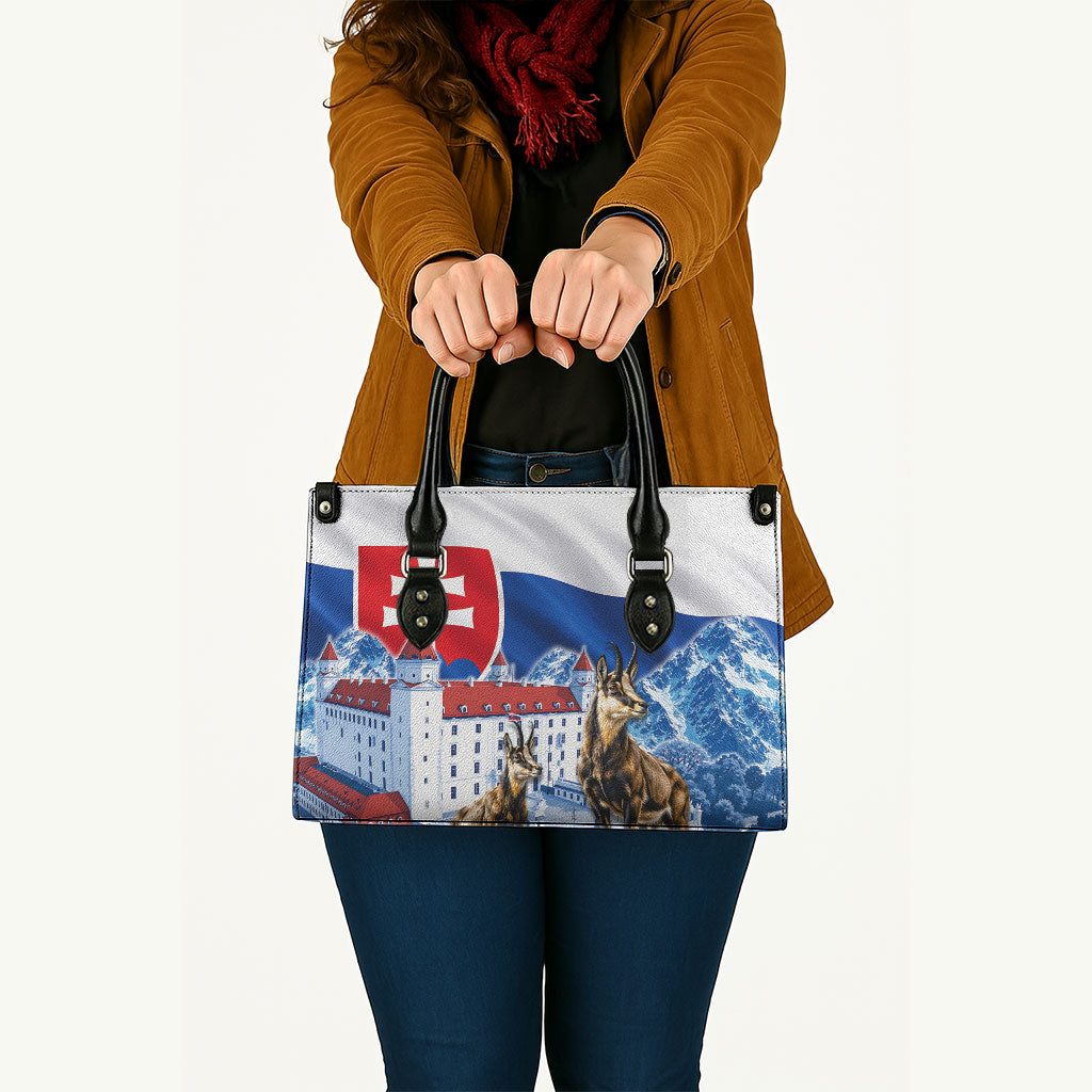 Slovakia Where Eagles Fly Leather Bag Bratislava Castle Chamois Eagle Patriotism