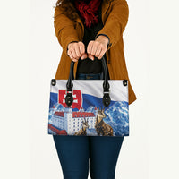 Slovakia Where Eagles Fly Leather Bag Bratislava Castle Chamois Eagle Patriotism