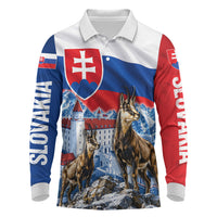 Slovakia Where Eagles Fly Long Sleeve Polo Shirt Bratislava Castle Chamois Eagle Patriotism