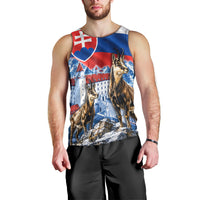 Slovakia Where Eagles Fly Men Tank Top Bratislava Castle Chamois Eagle Patriotism