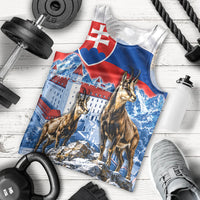 Slovakia Where Eagles Fly Men Tank Top Bratislava Castle Chamois Eagle Patriotism
