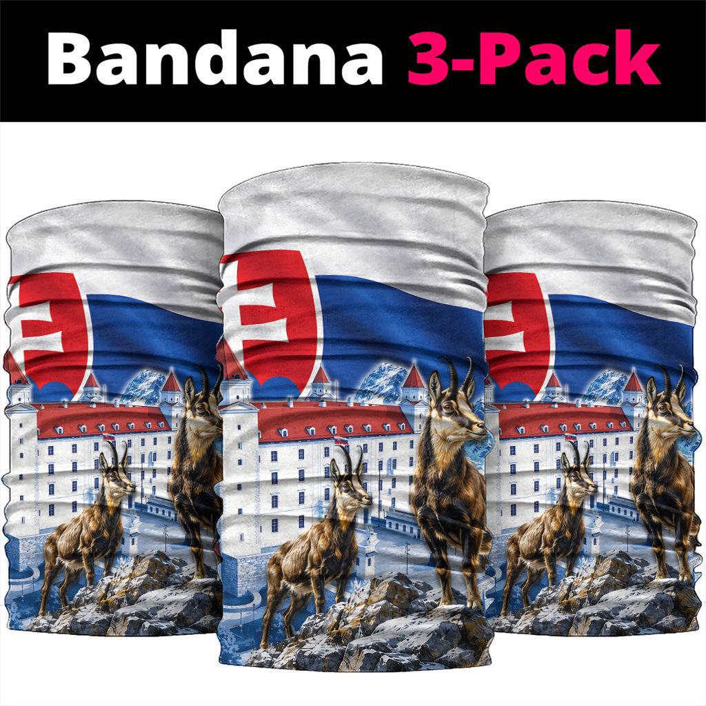 Slovakia Where Eagles Fly Neck Gaiter Bratislava Castle Chamois Eagle Patriotism
