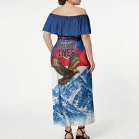 Slovakia Where Eagles Fly Off Shoulder Maxi Dress Bratislava Castle Chamois Eagle Patriotism